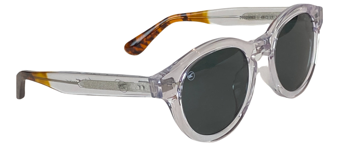 Davie Unisex Sunglasses | Modern and Artsy  | Clear frame | Green lens